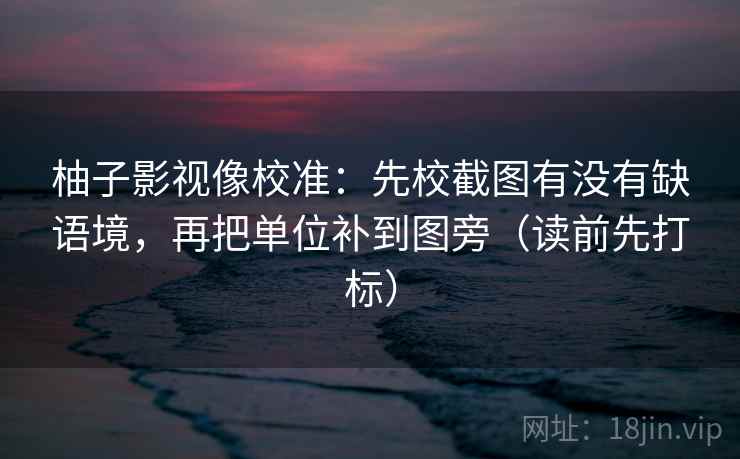 柚子影视像校准：先校截图有没有缺语境，再把单位补到图旁（读前先打标）