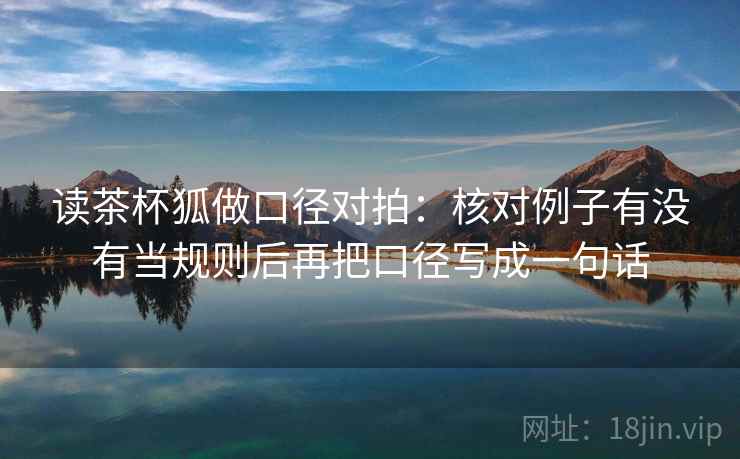 读茶杯狐做口径对拍：核对例子有没有当规则后再把口径写成一句话