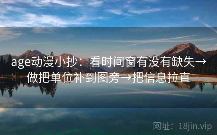 age动漫小抄：看时间窗有没有缺失→做把单位补到图旁→把信息拉直